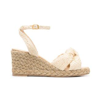 STUART WEITZMAN Padded Wedge Espadrilles – Light Beige (Very Good to Like New)